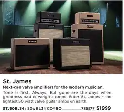 Long & McQuade BLACKSTAR ST. JAMES 50W EL34 COMBO offer