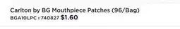 Long & McQuade CARLTON BY BG MOUTHPIECE PATCHES (96/BAG) offer
