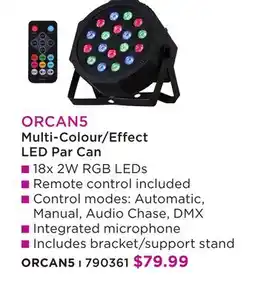 Long & McQuade MULTI-COLOUR/EFFECT LED PAR CAN offer