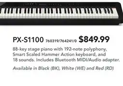 Long & McQuade PRIVIA CASIO PX-S1100 88-KEY STAGE PIANO offer