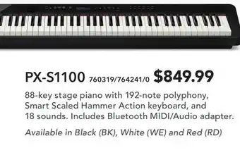 Long & McQuade PRIVIA CASIO PX-S1100 88-KEY STAGE PIANO offer