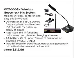 Long & McQuade WX1000GN WIRELESS GOOSENECK MIC SYSTEM offer