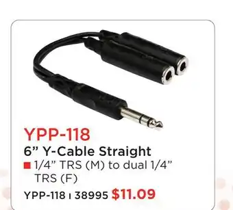 Long & McQuade HOSA YPP-118 6 Y-CABLE STRAIGHT offer