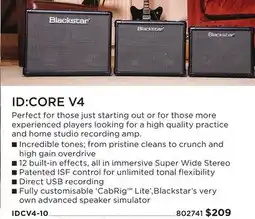 Long & McQuade BLACKSTAR IDCV4-10 AMPLIFICATION offer