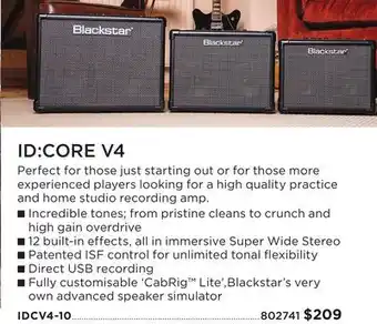 Long & McQuade BLACKSTAR IDCV4-10 AMPLIFICATION offer