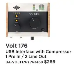 Long & McQuade VOLT 176 USB INTERFACE WITH COMPRESSOR 1 PRE IN / 2 LINE OUT offer