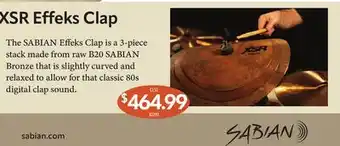 Long & McQuade SABIAN XSR EFFEKS CLAP offer