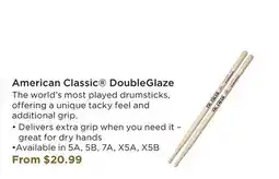 Long & McQuade VIC FIRTH AMERICAN CLASSIC DOUBLEGLAZE offer