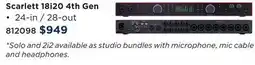 Long & McQuade FOCUSRITE SCARLETT 18I20 4TH GEN offer