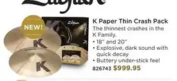 Long & McQuade K PAPER THIN CRASH PACK offer