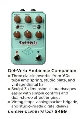 Long & McQuade DEL-VERB AMBIENCE COMPANION offer