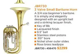 Long & McQuade 3 Valve Small Baritone Horn JBR730 ı offer