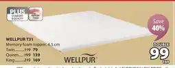 JYSK WELLPUR T31 Memory foam topper, 4.5 cm offer