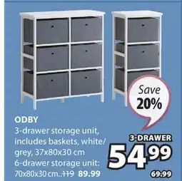 JYSK Odby 3-drawer storage unit offer