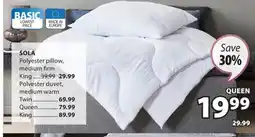 JYSK SOLA Polyester pillow offer