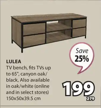 JYSK Lulea TV bench offer