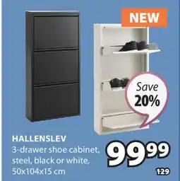 JYSK HALLENSLEV 3-drawer shoe cabinet offer