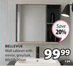 JYSK BELLEVUE Wall cabinet with mirror offer