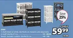 JYSK DINA 3-shelf, black or white offer