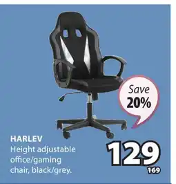 JYSK Harlev Height adjustable office gaming chair offer