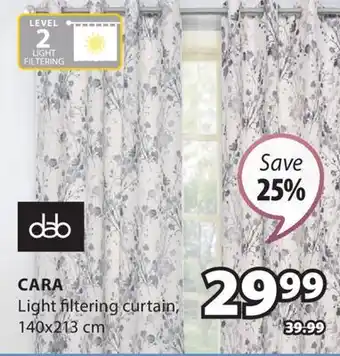 JYSK Cara Light filtering curtain offer