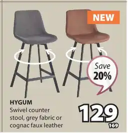 JYSK HYGUM Swivel counter stool offer
