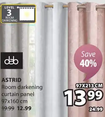 JYSK ASTRID Room darkening curtain panel offer