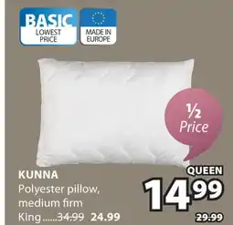 JYSK KUNNA Polyester pillow offer