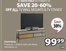 JYSK TRAPPEDAL TV bench offer
