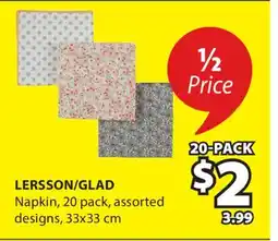 JYSK LERSSON/ GLAD Napkin offer