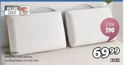 JYSK GEL COSY Memory foam pillow offer