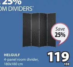 JYSK Helgulf 4-panel room divider offer