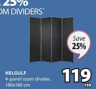 JYSK Helgulf 4-panel room divider offer