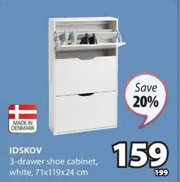 JYSK Idskov 3-drawer shoe cabinet offer