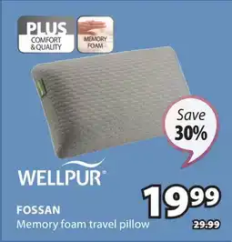 JYSK Wellpur Fossan Memory foam travel pillow offer