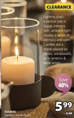 JYSK Gulbug Lantern offer