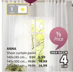 JYSK ANNA Sheer curtain panel offer