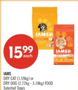 Shoppers Drug Mart IAMS DRY CAT (1.59kg) or DRY DOG (2.72kg - 3.18kg) FOOD offer