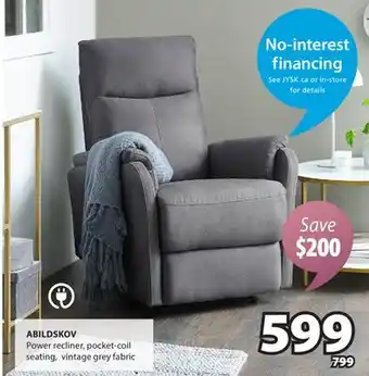 JYSK Abildskov Power recliner offer
