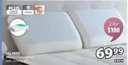 JYSK GEL TECH Memory foam pillow with cooling gel offer