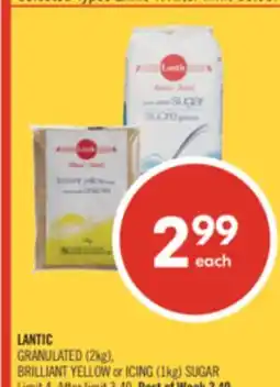 Shoppers Drug Mart LANTIC GRANULATED (2kg), BRILLIANT YELLOW or ICING (1kg) SUGAR offer