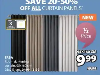 JYSK ERBA Room darkening curtain, 95x160 cm offer