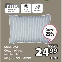JYSK SUNNDAL Cotton pillow offer