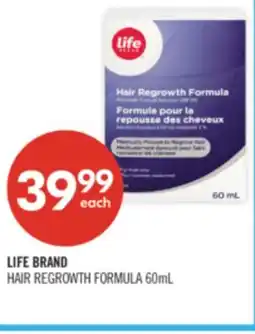 Shoppers Drug Mart LIFE BRAND HAIR REGROWTH FORMULA offer