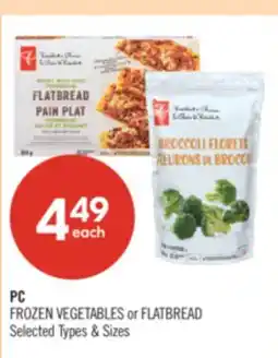 Shoppers Drug Mart PC FROZEN VEGETABLES or FLATBREAD offer