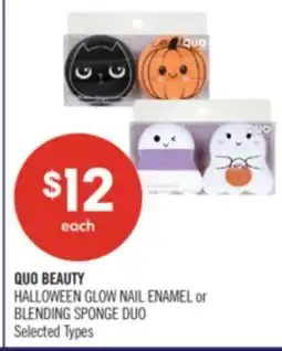 Shoppers Drug Mart QUO BEAUTY HALLOWEEN GLOW NAIL ENAMEL or BLENDING SPONGE DUO offer