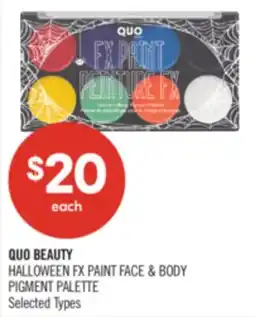 Shoppers Drug Mart QUO BEAUTY HALLOWEEN FX PAINT FACE & BODY PIGMENT PALETTE offer