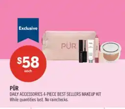 Shoppers Drug Mart PÜR DAILY ACCESSORIES 4-PIECE BEST SELLERS MAKEUP KIT offer