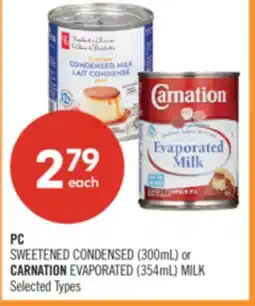 Shoppers Drug Mart PC SWEETENED CONDENSED (300mL) or CARNATION EVAPORATED (354mL) MILK offer