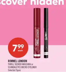 Shoppers Drug Mart RIMMEL LONDON THRILL SEEKER MASCARA or SCANDALEYES MICRO EYELINER offer